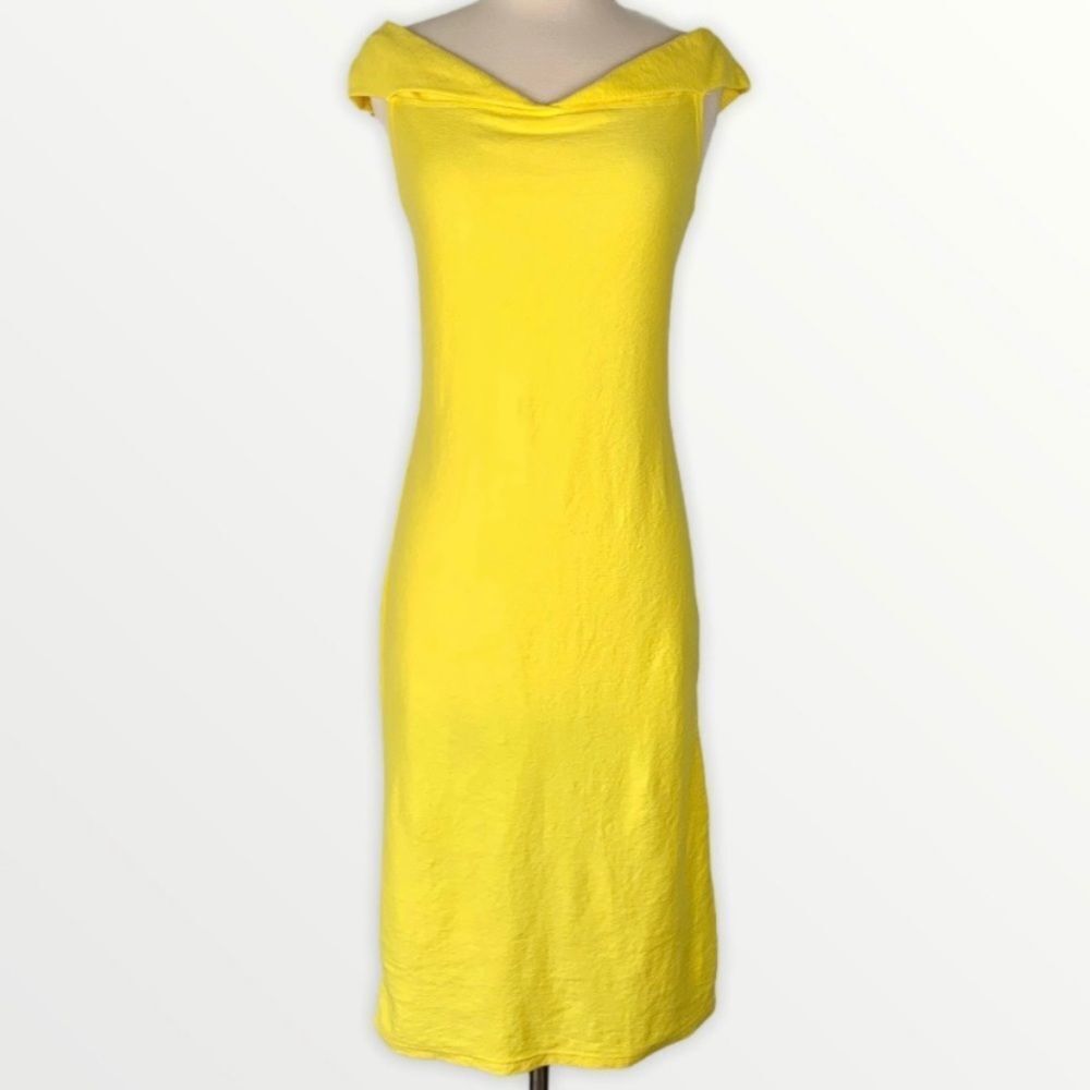 ZARA Trafaluc Yellow Midi Dress Size Small NWT